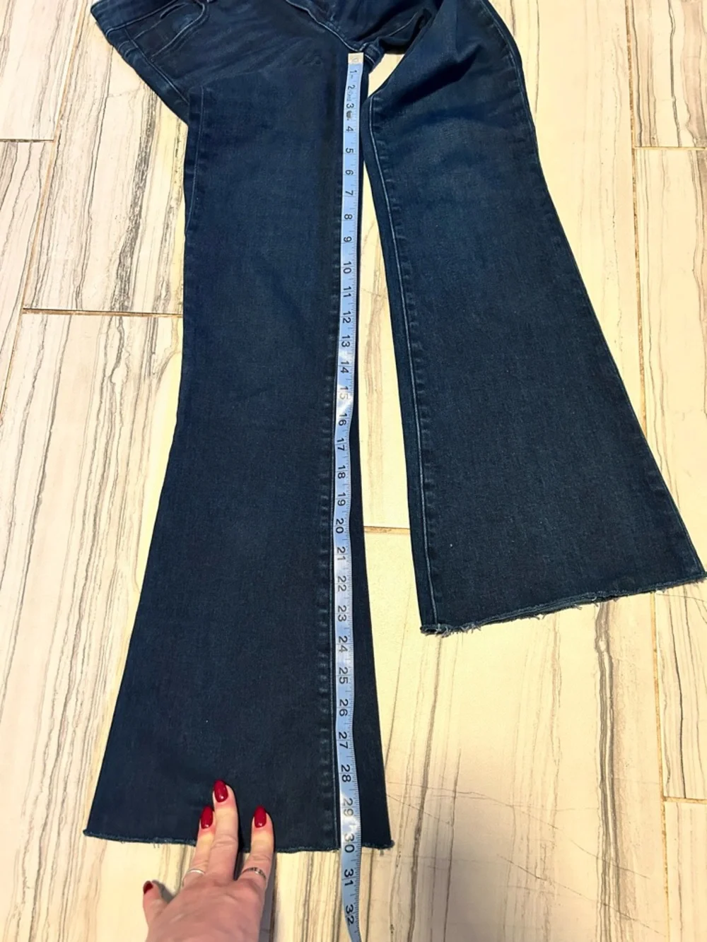 PAIGE Genevieve Dark Blue Flare Stretch Jeans 30” Inseam in Color Novela - Picture 9 of 16
